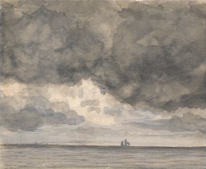 船と張り出した空と海の風景 作： Unbekannt Unbekannt